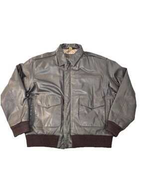 Vtg 80s Us Army Air Force Type A-2 Leather Jacket Men’s Medium Brown Aviator